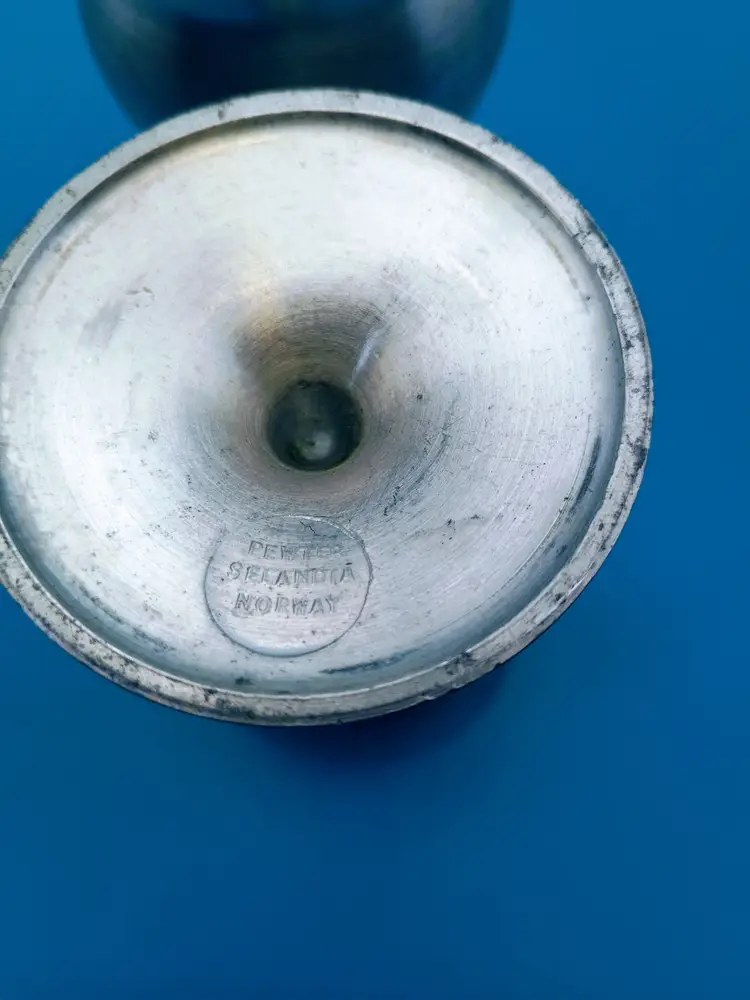 Set of 2 Pewter goblet cups. It was made by Selandia from Norway.