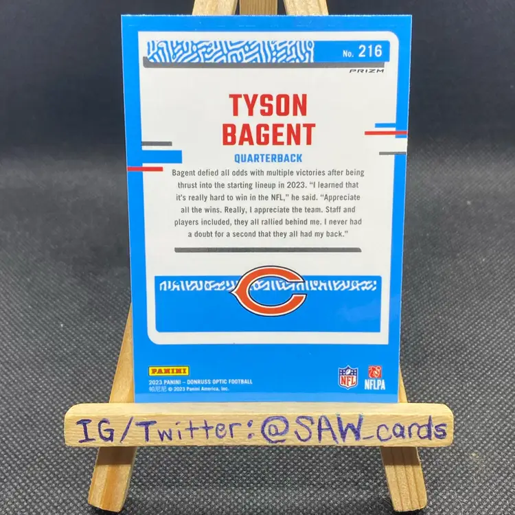 Tyson Bagent 2023 Optic Rated Rookie Silver Chicago Bears
