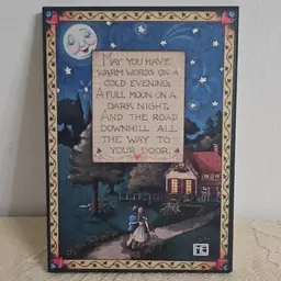 MARY ENGELBREIT Illustration Warm Words Colorplak Wooden Wall Hanging Art Plaque