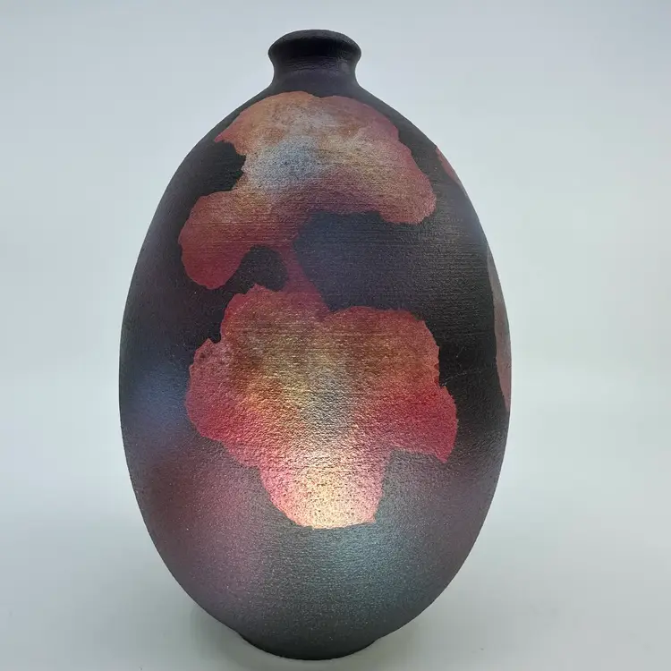 RARE Vintage James McAnallen Raku Hand Spun Pottery Vase