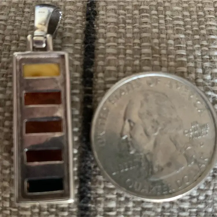 925 Balatic Amber Pendant With 5 Different Colors Of Amber