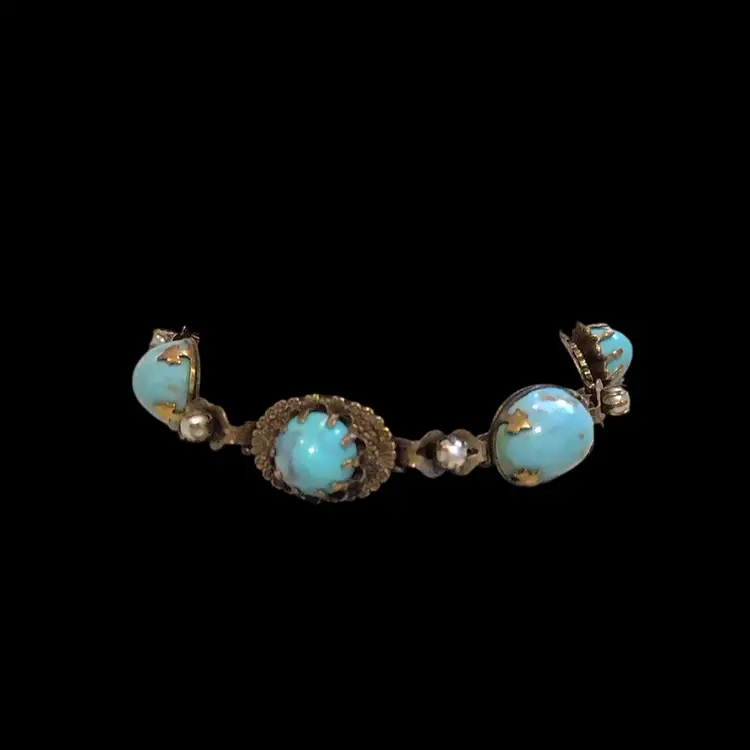 Vintage Blue Glass Bracelet