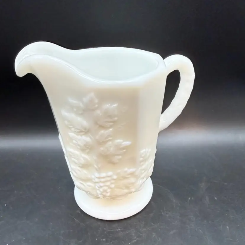 Westmoreland Paneled Grape Large Milk Glass Creamer - 5in