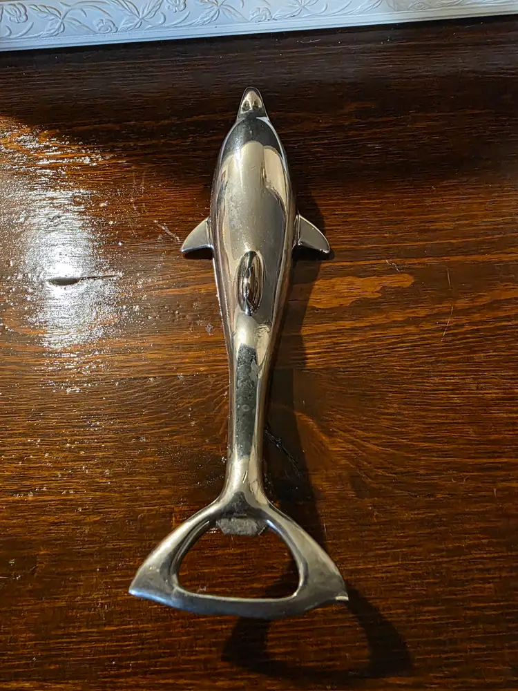 Vintage Silver Tone Dolphin Bottle Opener