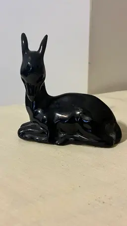 Vintage Black Glaze Deer. Rare. Made In Scotland