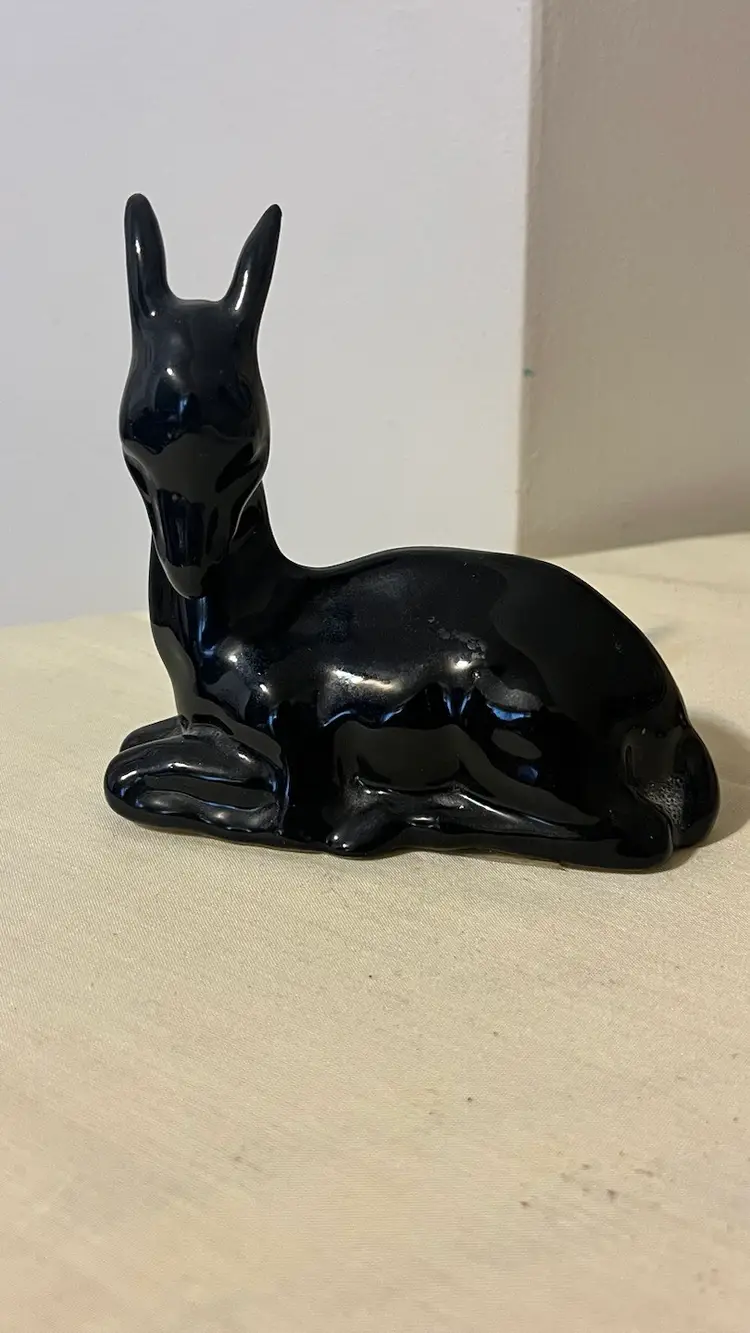 Vintage Black Glaze Deer. Rare. Made In Scotland