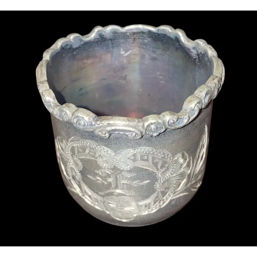 #03- Antique Silver Plated Toothpick Holder As Pictured