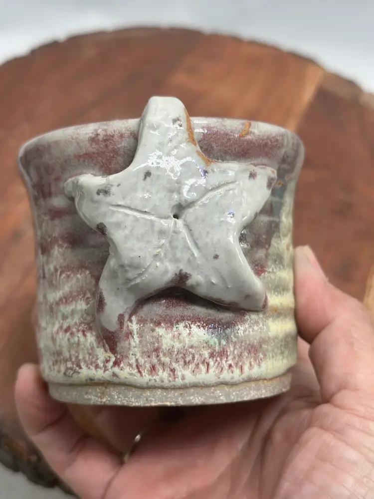 Art Pottery Glaze Stoneware Beautiful Handmade Artisan Signed Starfish Design