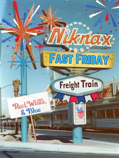 Fast Friday Freight Train Red White And Blue 