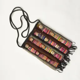 Worry Doll Guatemalan Zipper Woven Boho Ethnic Crossbody Purse