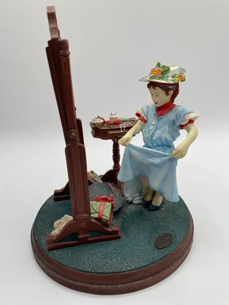 1992 Norman Rockwell “Dressing Up” Lady In The Mirror Porcelain And Resin