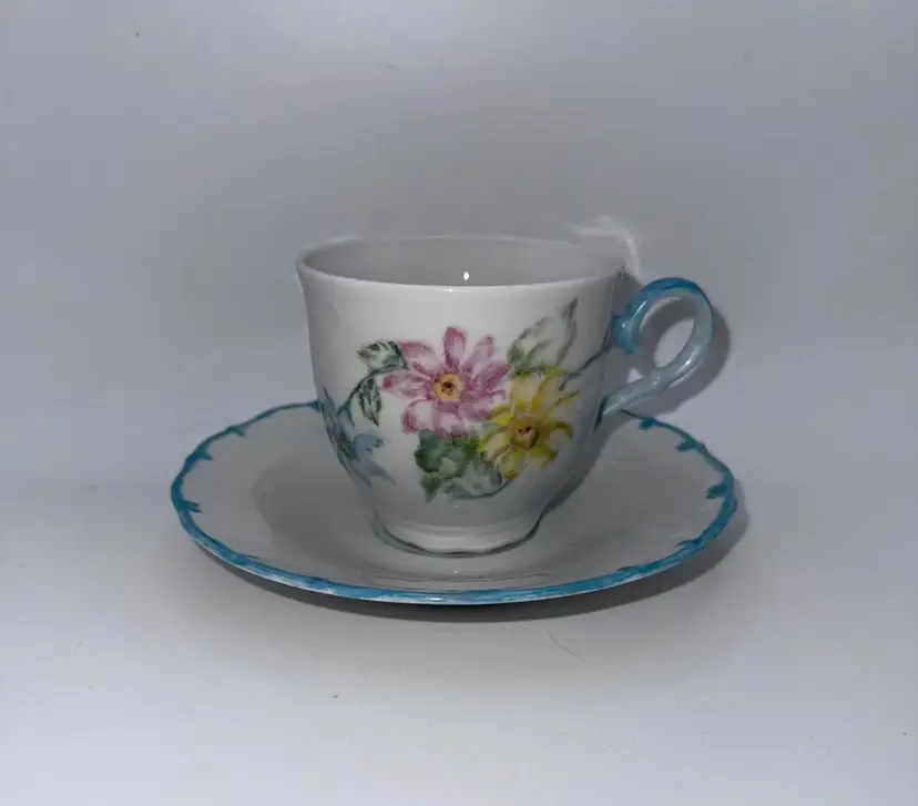 Bohemia “Madeline” Made In Czech Republic Flowered Teacup And Saucer - discontinued