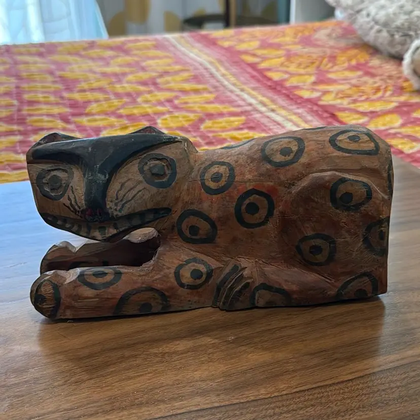 Tribal Hand Painted Cat 8.5”