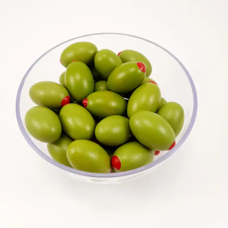 Vintage Wooden Green Olives w/ Pimento Bowl Vase Filler Lot Of 37