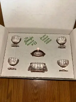 #01 Vintage Mosser Glass Jennifer Set #13 Pink Miniatures