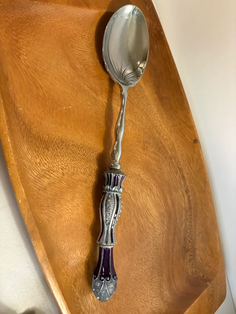 Large Crystal Decorated Serving Spoon