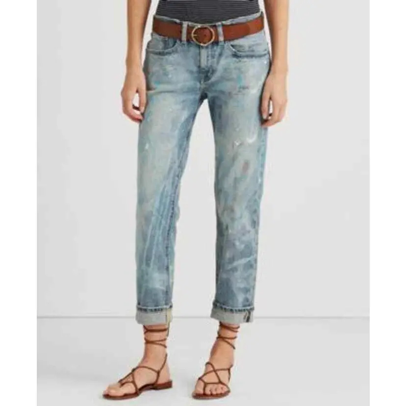 Lauren Ralph Lauren Relaxed Tapered Paint Splatter Jeans