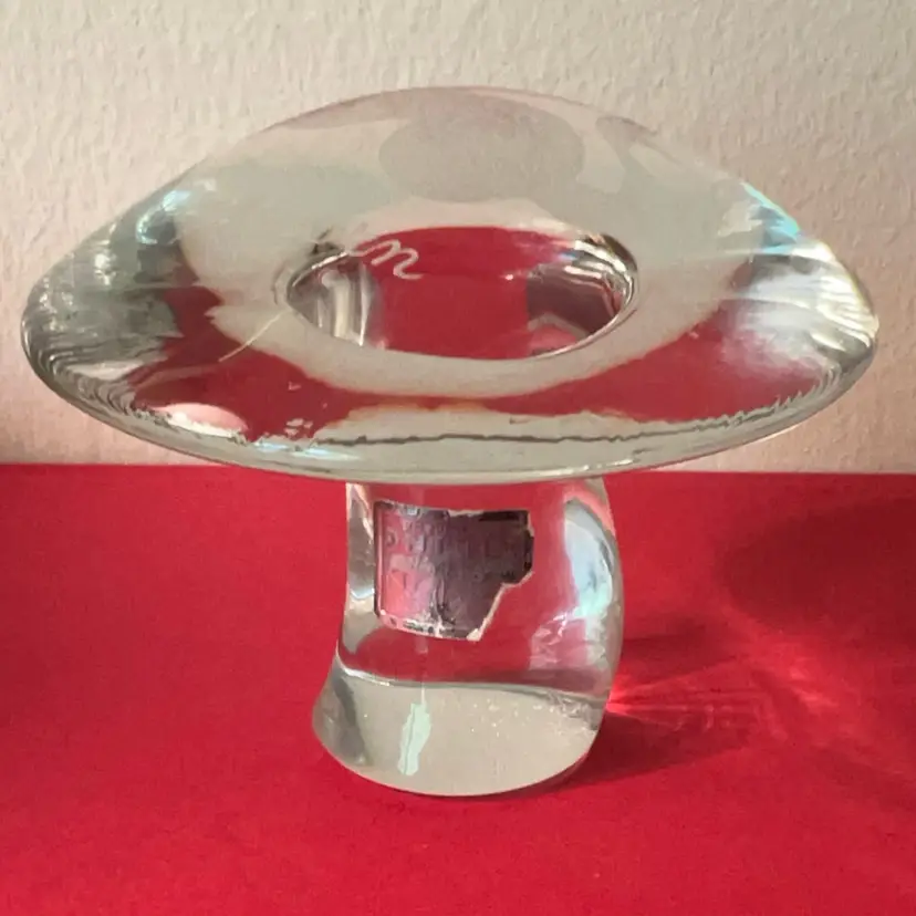 Vintage Viking Glass Paperweight Capricorn Sea Goat Zodiac Mushroom 3.5”