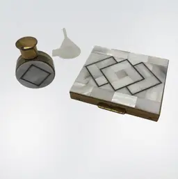 #1 ✨❤️✨Mother Of Pearl Compact and Perfume Bottle Vintage | 2.75”