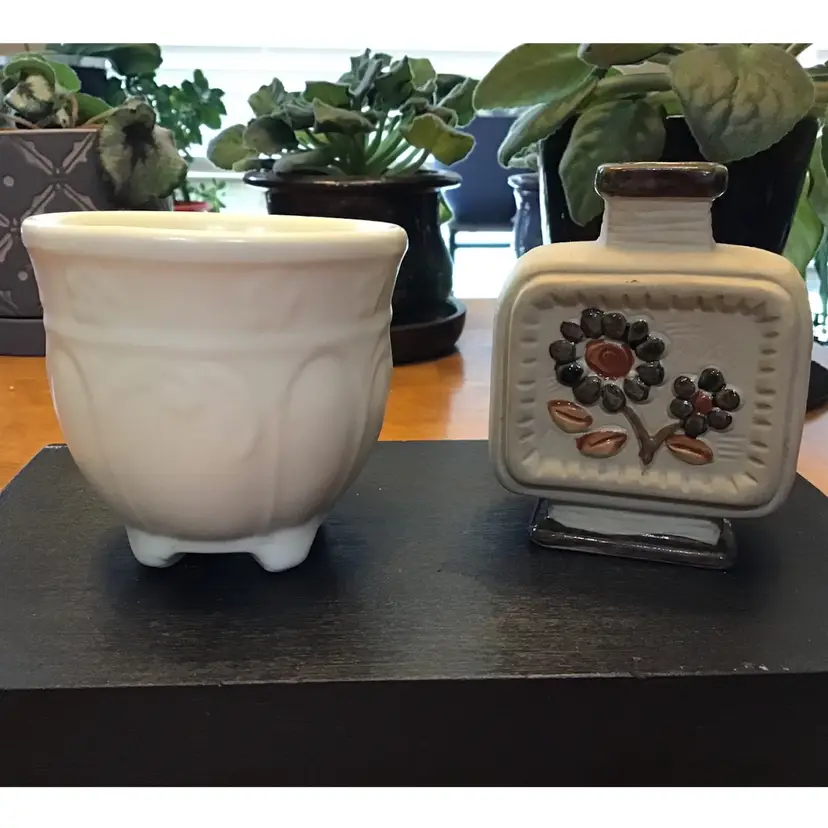 Vintage Cream Planter And Bud Vase 1960’s & 1970’s