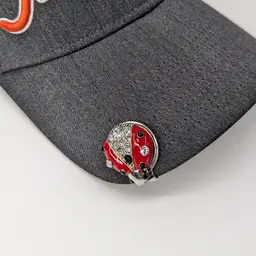 Unique Jeweled Lady Bug Custom Golf Ball Marker with Magnetic Hat Clip - Metal