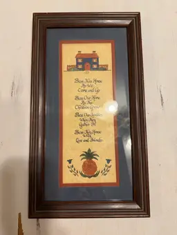 Vintage Country “Bless This House” Plaque - Framed sign