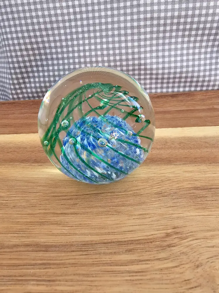 Colorful Swirl Glass Paperweight