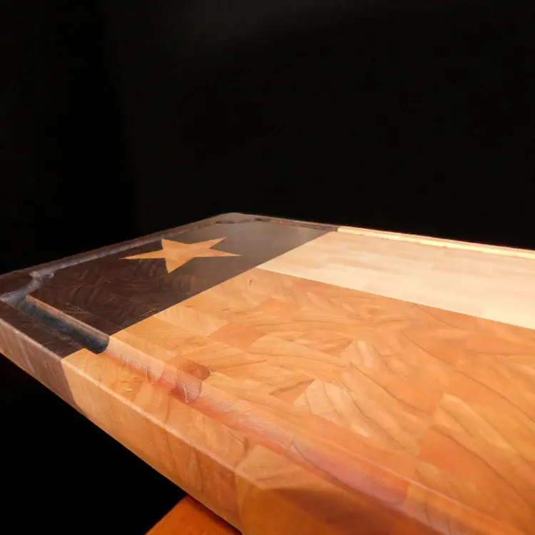 Texas Flag End Grain Cutting Board Handmade