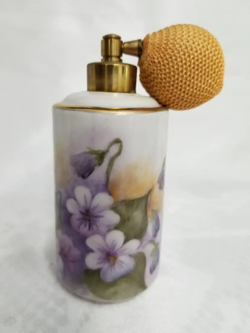 #111 Vintage Hand-Painted Porcelain Perfume Atomizer