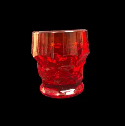 Viking-Georgian Pattern (or Honey Comb Pattern) Ruby Red Toothpick Holder or Small Tumbler