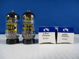 CVC 12AX7 ECC83 Vacuum Tubes Matched Pair TV-7 Tested