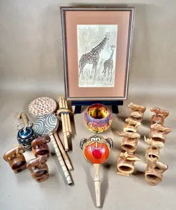 Safari Wild Animal Wooden Napkin Rings Mary Dinkins Giraffe Art Monkey Music Maker