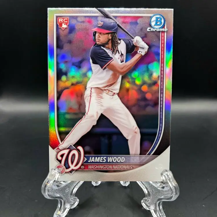 James Wood 2025 Bowman Chrome Red Rookie Logo Washington Nationals