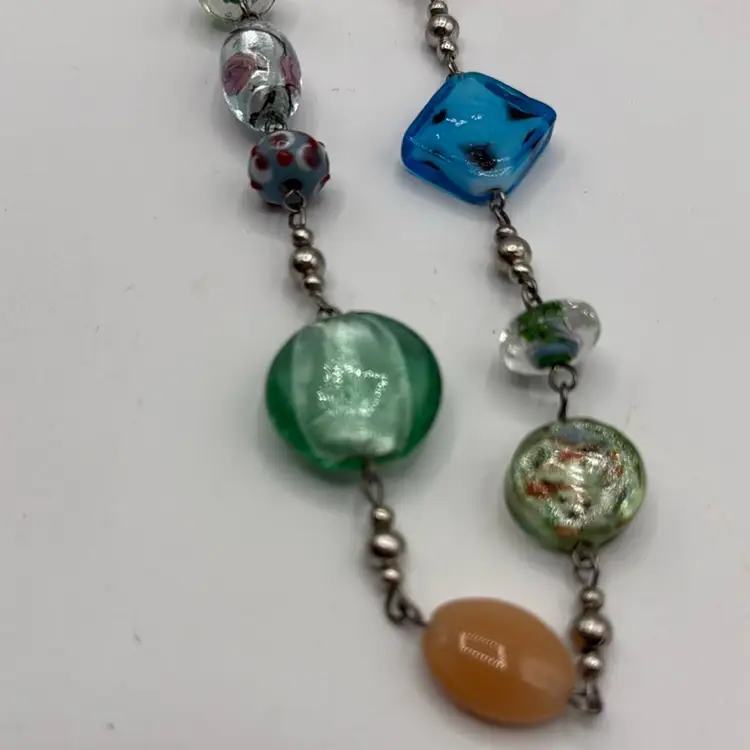 Premier Designs Dichroic Glass Beaded Necklace 16”