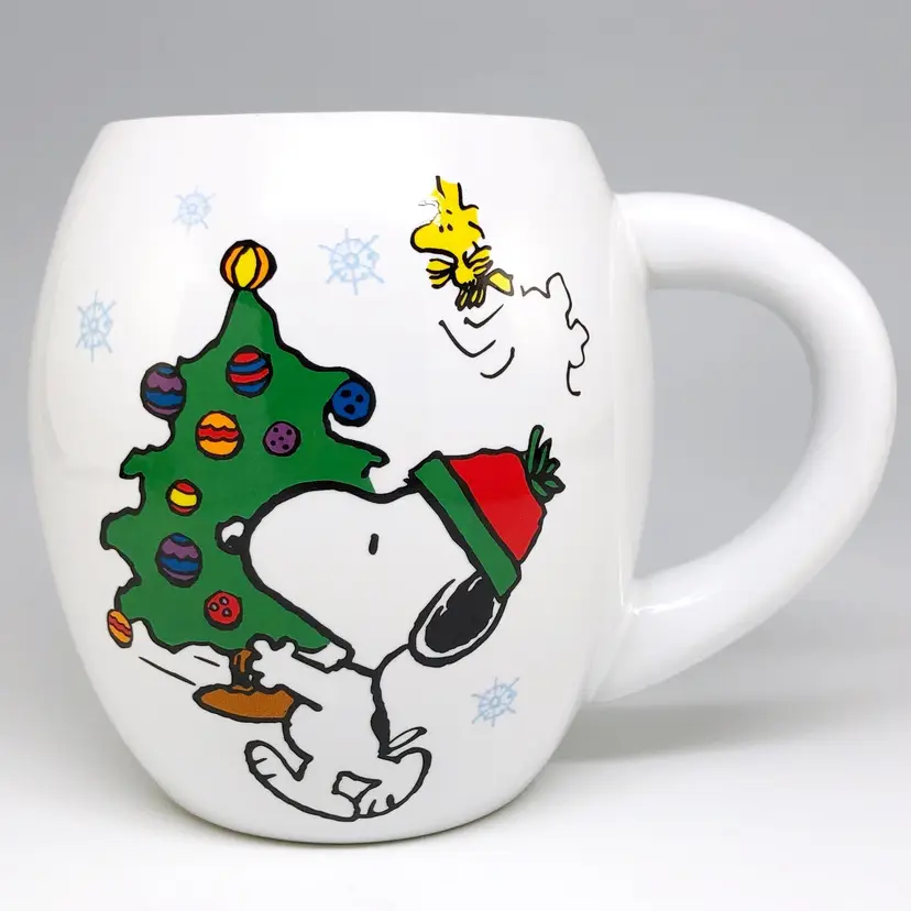 Peanuts/Vandor Snoopy & Woodstock "Happy Holidays" Christmas Tree Bubble Mug 2013