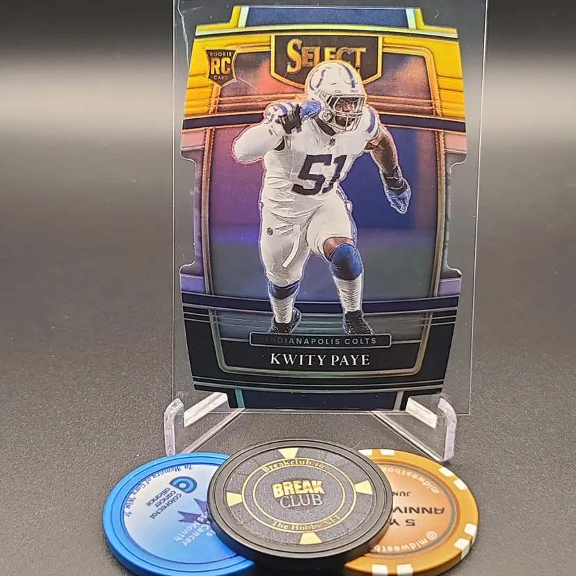Kwity Paye Rookie 2021 Panini Select Football Concourse Black And Gold Prizm Die-Cut Parallel Card #87 - Indianapolis Colts