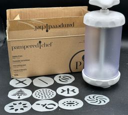 Pampered Chef Cookie Press #1526 Cracker Press Appetizers 10 Discs