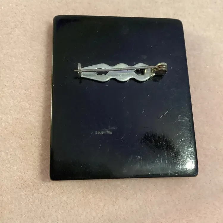 Bakelite Neoclassical Mourning Brooch