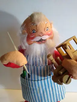 Annalee 18" Santa Claus In Toy Workshop 1981 Poseable Doll Christmas Holiday