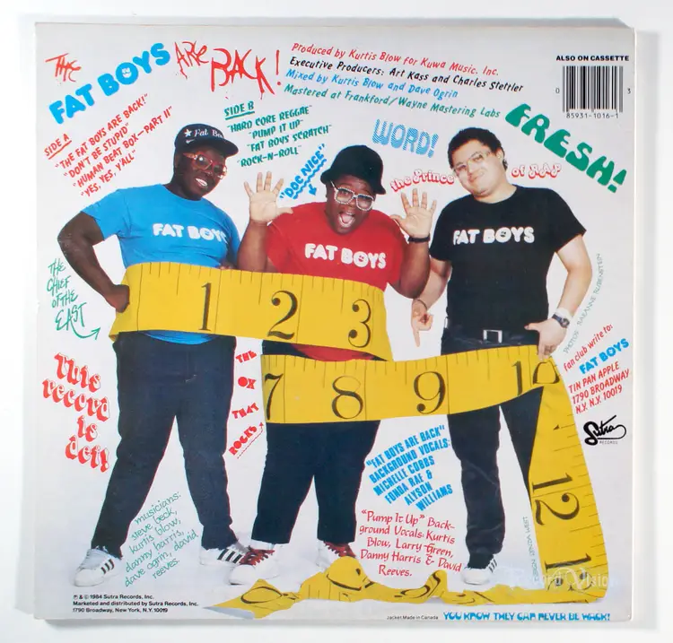 Fat Boys - Are Back (1985) Vinyl LP • Old School Rap, The Hard Core Reggae