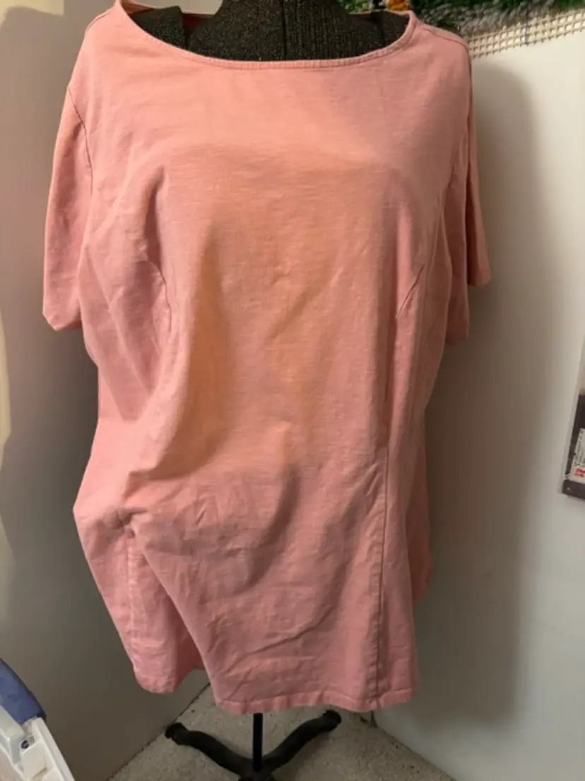 Denim & Company Women's 2X Short Sleeve Pink T-Shirt..1C-17