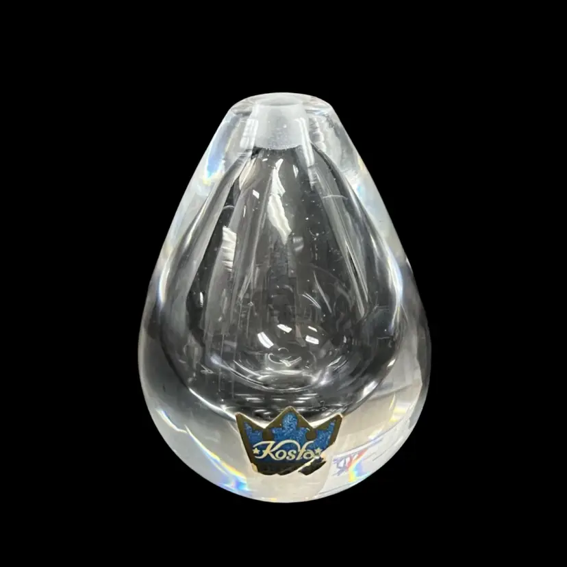 Miniature KOSTA Sweden Clear Bud Vase Signed | 2.25”