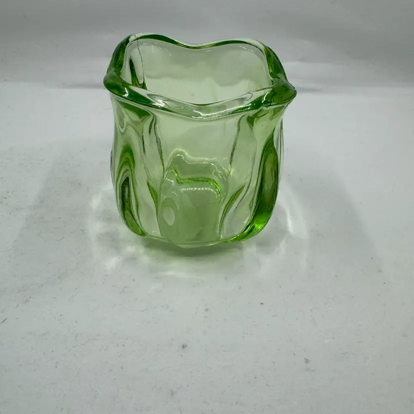 Green Glass Votive Holder