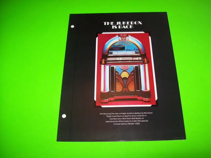 WURLITZER NOSTALGIA 1050 JUKEBOX ADVERTISING PROMO SALES FLYER Promo  