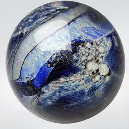 Eickholt Signed 1990 Art GLASS Paperweight  3”
