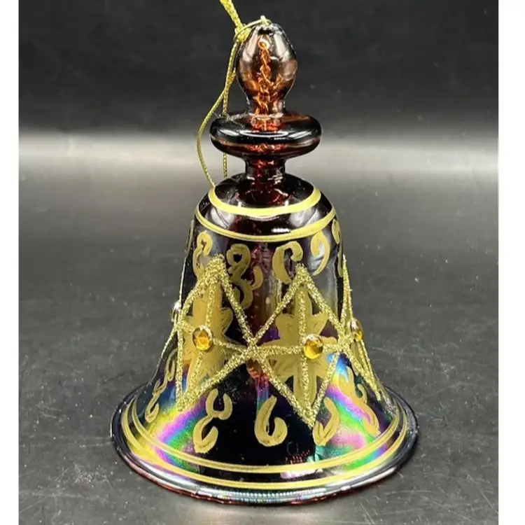 Katherine’s Collection Silver Lake Iridescent  Jeweled Crystal Bell Ornament