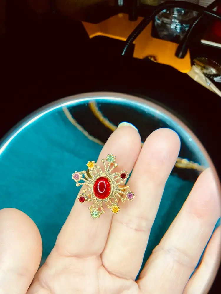 Beautiful Gemstone Ring. It’s Adjustable And It Makes A Statement!