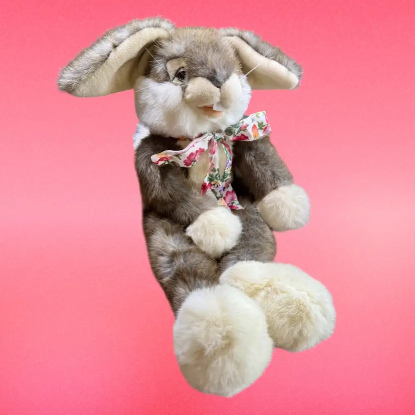 23" Vintage ENESCO Easter Spring Brown Bunny Rabbit Plush | Great Condition