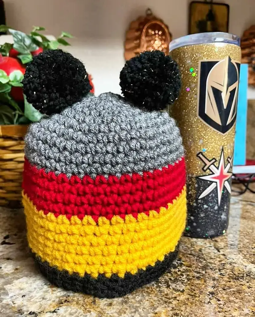Crochet beanie for your favorite sports team!