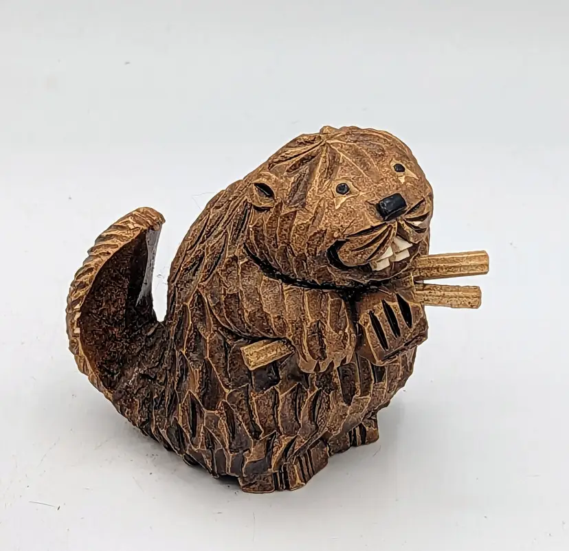 Vintage Artesania Rinconada Uruguay BEAVER Art Pottery Figurine~Signed~#071